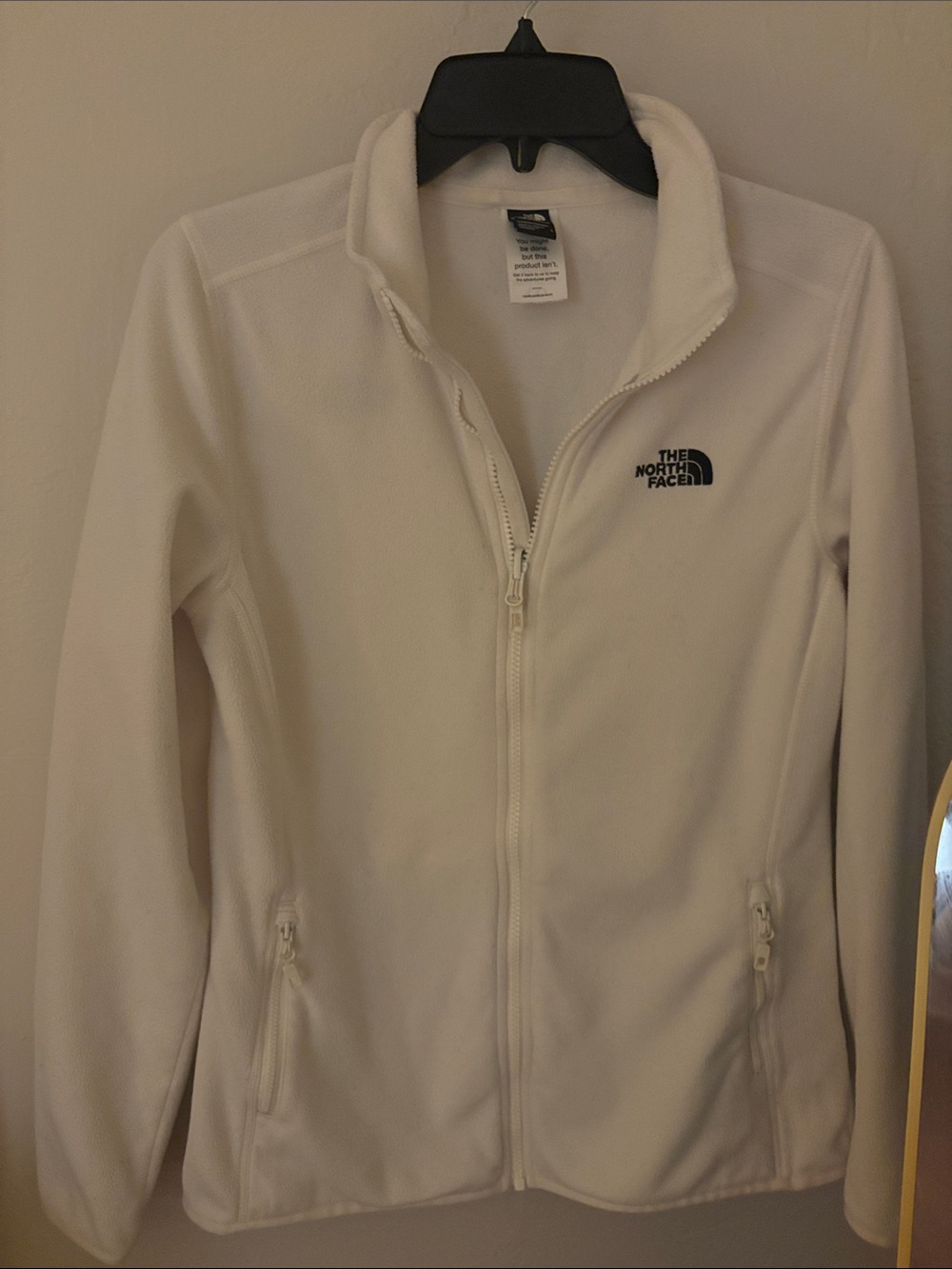 The North Face Women's White Full-Zip Fleece Jacket with Black Logo